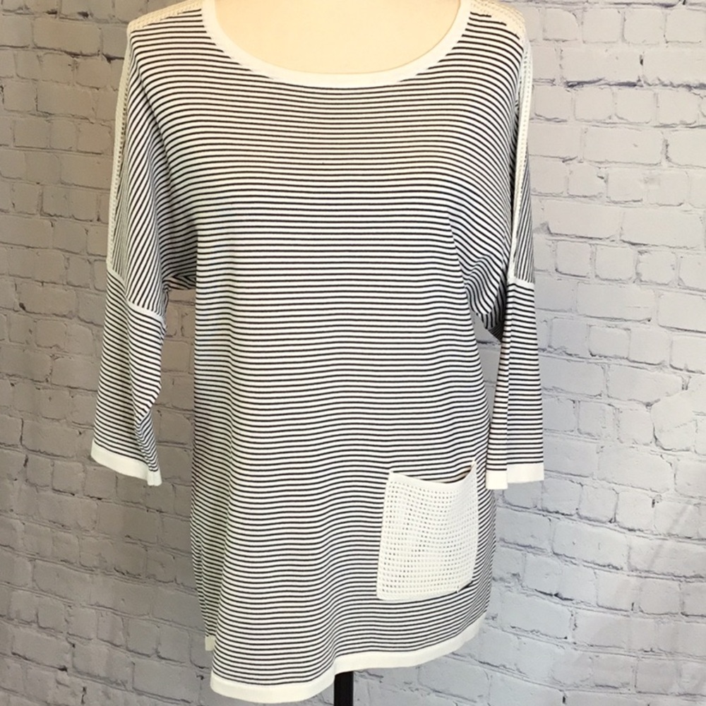 Picadilly Fashion Black and Off-White Top